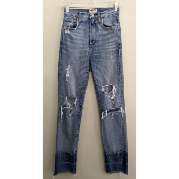 AGOLDE Ruby Crop Super High Rise Slim Straight Outsider 25 - Picture 2 of 7